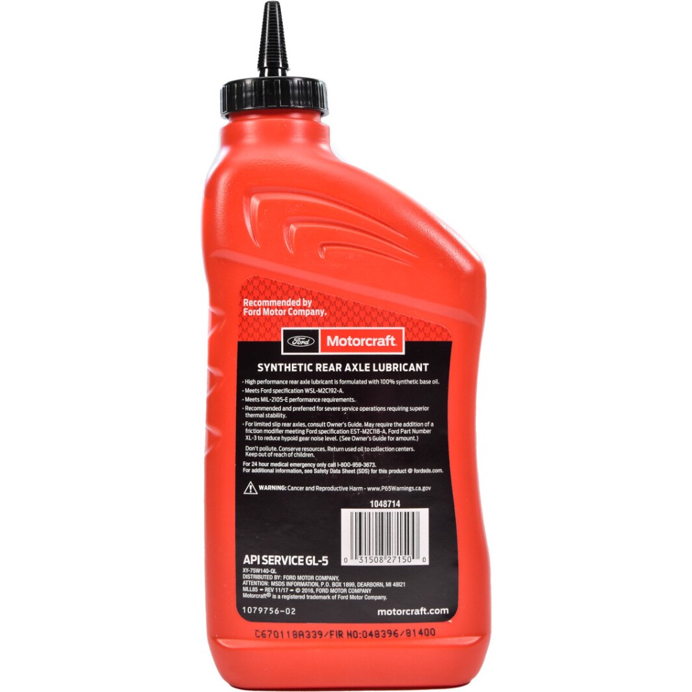 Ford Motorcraft SAE 75W-140 Synthetic Rear Axle Lubricant, 946 мл.